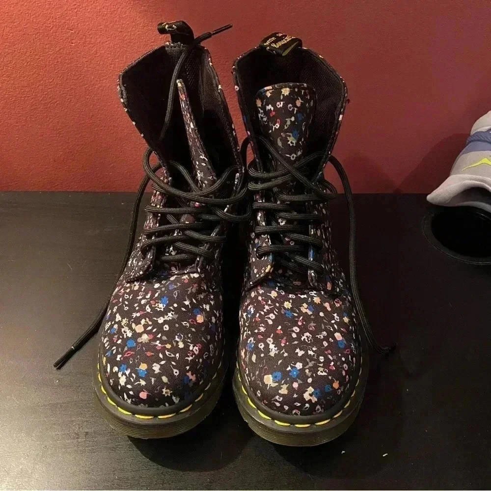 Dr. Martens Floral Canvas Boots